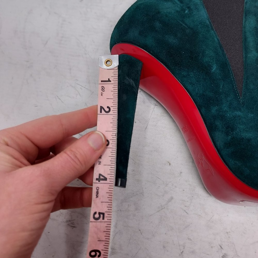 Christian Louboutin Green Astribooty Suede Heel Boot - Picture 8 of 10